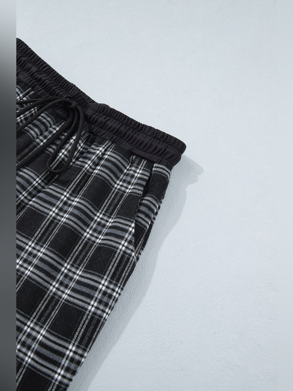 Plaid Wide-Leg Drawstring Pants - Picture 11 of 16